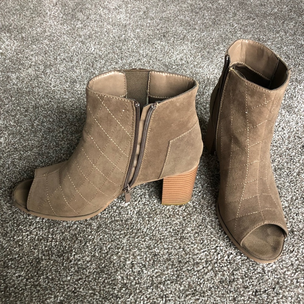 Olive Peep Toe JG Booties